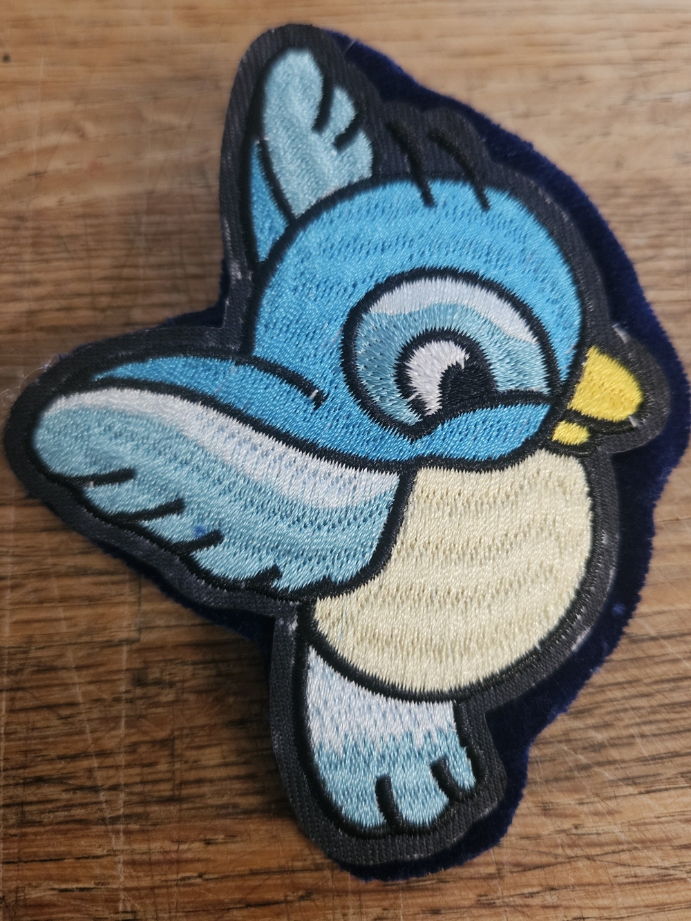 Snow White or Cinderella Blue Bird Embroidered Brooch